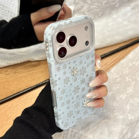 【お取り寄せ商品】iPhoneケース スマホケース iPhone17 iPhone16 iPhone15 iPhone14 雪 冬 可愛い ラメ M7123