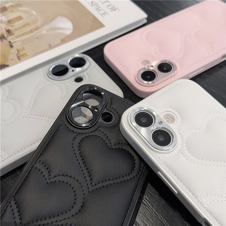 【お取り寄せ商品】iPhoneケース スマホケース iPhone17 iPhone16 iPhone15 iPhone14 かわいい レザー ハート L9202