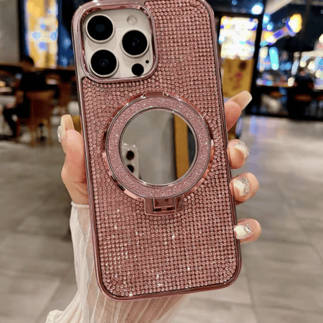【お取り寄せ商品】iPhoneケース スマホケース iPhone16 iPhone15 iPhone14 キラキラ ストーン ミラー L8985