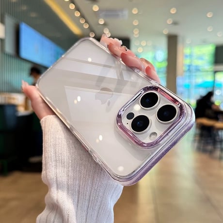【お取り寄せ商品】iPhoneケース スマホケース iPhone16 iPhone15 iPhone14 クリアケース メタルフレーム サイド ラメ L9844