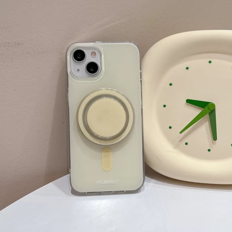 【お取り寄せ商品】iPhoneケース スマホケース iPhone15 iPhone14 マグネット グリップ付き Magsafe ワイヤレス充電 パステルカラー シンプル かわいい 韓国 L7915