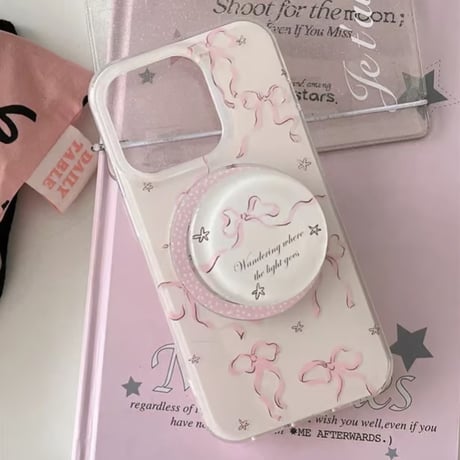【お取り寄せ商品】iPhoneケース スマホケース iPhone16 iPhone15 iPhone14 ラブリー リボン 春 マグセーフ ガーリー L9425