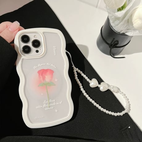 【お取り寄せ商品】iPhoneケース スマホケース iPhone15 iPhone14 韓国系 花柄 ウェーブ L8150