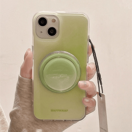 【お取り寄せ商品】iPhoneケース スマホケース iPhone15 iPhone14 Magsafe 磁気 グリップ付き ワイヤレス充電 グラデーション シンプル 韓国 L7910
