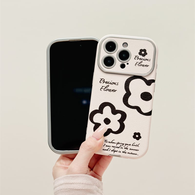 CASSETIFY 花柄 iPhoneケース ヴィーガンレザー くすみパステル フラワーチャーム付き 背面ケース