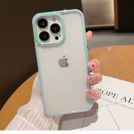 【お取り寄せ商品】iPhoneケース スマホケース iPhone16 iPhone15 iPhone14 シンプル クリア 推し活 オーロラ  L9839