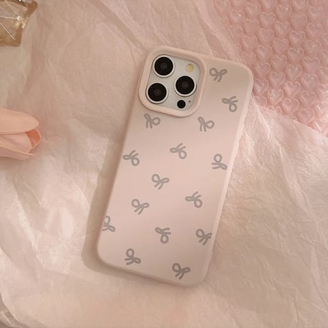 【お取り寄せ商品】iPhoneケース スマホケース iPhone16 iPhone15 iPhone14 シンプル パステル リボン L9005