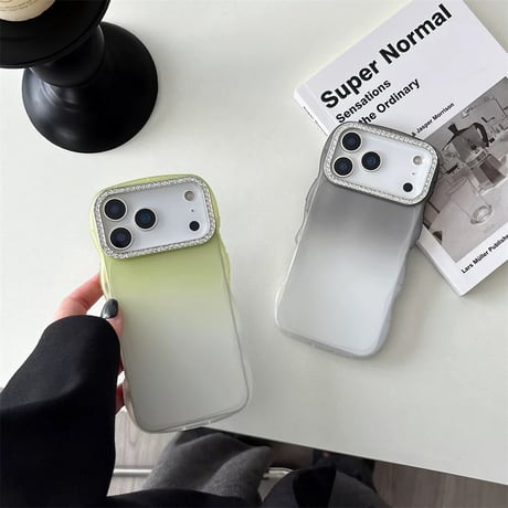 【お取り寄せ商品】iPhoneケース スマホケース iPhone16 iPhone15 iPhone14 シンプル ハーフクリア ストーン ウェーブ 可愛い 大人 M7094