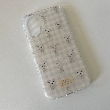 【お取り寄せ商品】iPhoneケース スマホケース iPhone16 iPhone15 iPhone14 大人可愛い チェック モノトーン 春 花柄 L9412