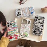 【お取り寄せ商品】iPhoneケース スマホケース iPhone17 iPhone16 iPhone15 ふわふわ ツイード風 可愛い 韓国 M7137