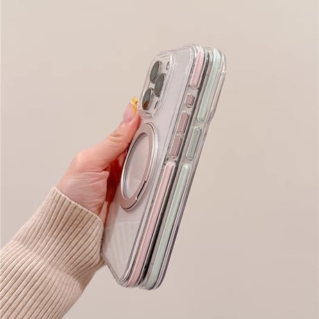【お取り寄せ商品】iPhoneケース スマホケース iPhone16 iPhone15 iPhone14 シンプル クリア MagSafe 韓国 スタンド 推し活 マグセーフ L9421