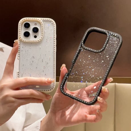 【お取り寄せ商品】iPhoneケース スマホケース iPhone16 iPhone15 iPhone14 可愛い クリア ラメ 推し活 キラキラ L9568