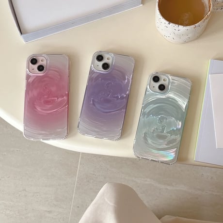 【お取り寄せ商品】iPhoneケース スマホケース iPhone16 iPhone15 iPhone14 可愛い ウェーブ グラデーション マーブル おしゃれ L9428
