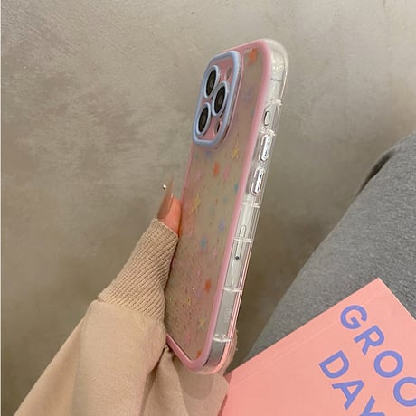 【お取り寄せ商品】iPhoneケース スマホケース iPhone16 iPhone15 iPhone14 かわいい キュート おしゃれ ラメ 星柄 L9327