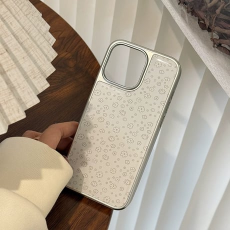【お取り寄せ商品】iPhoneケース スマホケース iPhone16 iPhone15 iPhone14 大人 シンプル ホワイト 花柄 L9453
