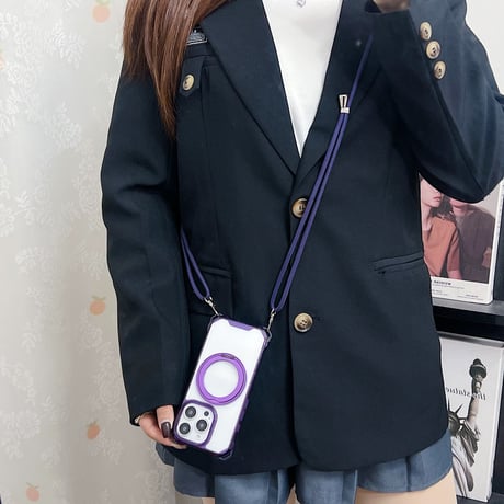 【お取り寄せ商品】iPhoneケース スマホケース iPhone16 iPhone15 iPhone14 シンプル 可愛い 韓国 ストラップ付き MagSafe L9363