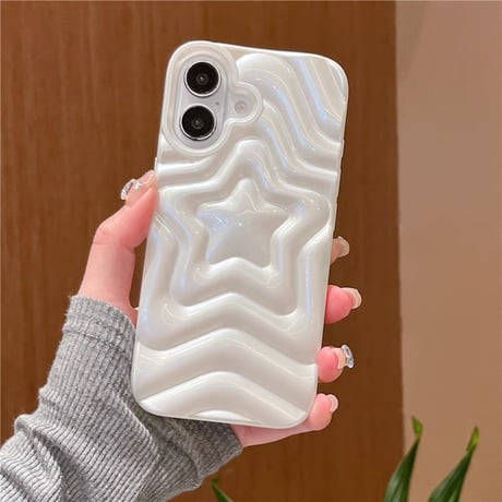 【お取り寄せ商品】iPhoneケース スマホケース iPhone16 iPhone15 iPhone14 ホワイト スター パール 韓国 L9430