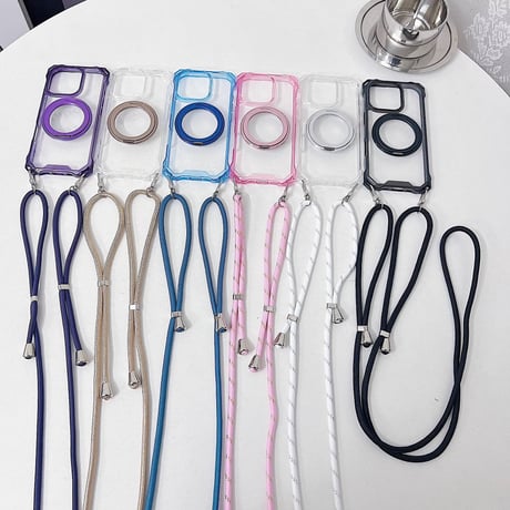 【お取り寄せ商品】iPhoneケース スマホケース iPhone16 iPhone15 iPhone14 シンプル 可愛い 韓国 ストラップ付き MagSafe L9363