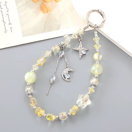 【お取り寄せ商品】ハンドストラップ ビーズ 星 推し活 可愛い おしゃれ M7086