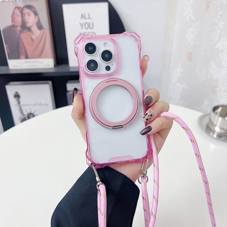 【お取り寄せ商品】iPhoneケース スマホケース iPhone16 iPhone15 iPhone14 シンプル 可愛い 韓国 ストラップ付き MagSafe L9363