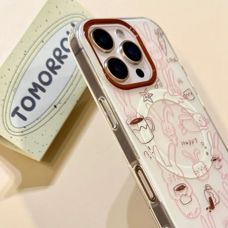 【お取り寄せ商品】iPhoneケース スマホケース iPhone17 iPhone16 iPhone15 うさぎ 韓国 可愛い magsafe グリップ付き L9802