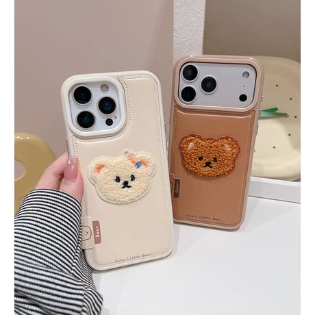 【お取り寄せ商品】iPhoneケース スマホケース iPhone17 iPhone16 iPhone15 くま ボア 可愛い もこもこ M7107