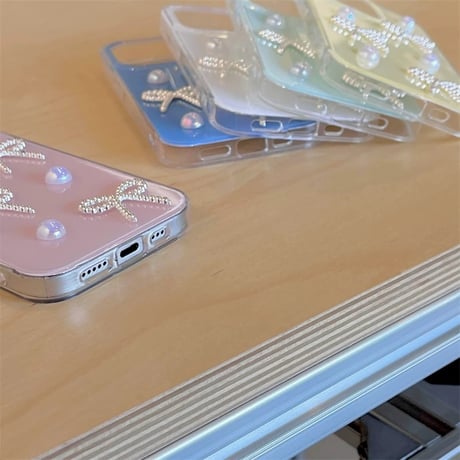 【お取り寄せ商品】iPhoneケース スマホケース iPhone16 iPhone15 iPhone14 可愛い おしゃれ パステル パール リボン L9525