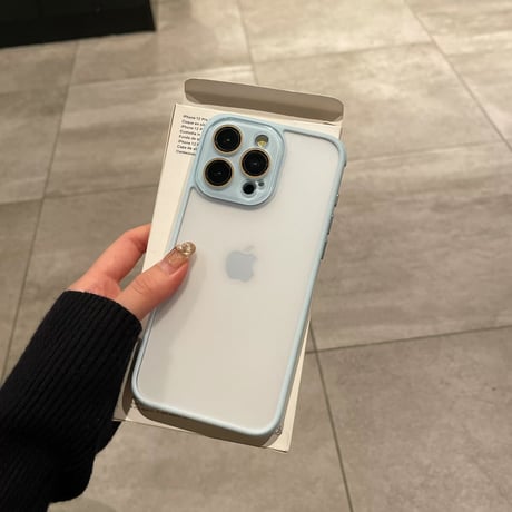 【お取り寄せ商品】iPhoneケース スマホケース iPhone16 iPhone15 シンプル ハーフクリア フレームケース カメラレンズカバー M7037