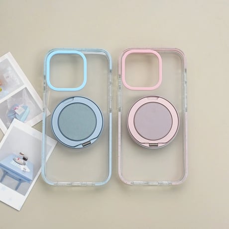 【お取り寄せ商品】iPhoneケース スマホケース iPhone16 iPhone15 iPhone14 magsafe パステル スタンド 推し活 クリア 透明 M7047