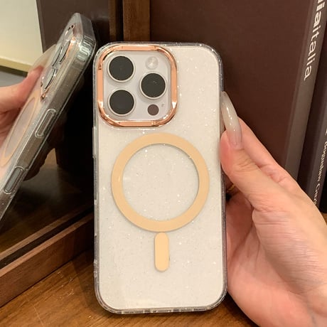 【お取り寄せ商品】iPhoneケース スマホケース iPhone16 iPhone15 iPhone14 シンプル 可愛い クリア ラメ MagSafe L9343