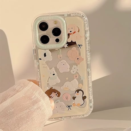 【お取り寄せ商品】iPhoneケース スマホケース iPhone15 iPhone14 キャラクター アニマル ミラー L8325