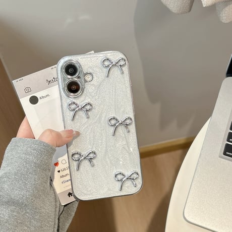 【お取り寄せ商品】iPhoneケース スマホケース iPhone16 iPhone15 iPhone14 おしゃれ リボン 韓国 可愛い ペイント風 L9842