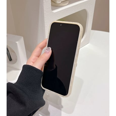 【お取り寄せ商品】iPhoneケース スマホケース iPhone15 iPhone14 シンプル アート フラワーハンドグリップ L8204