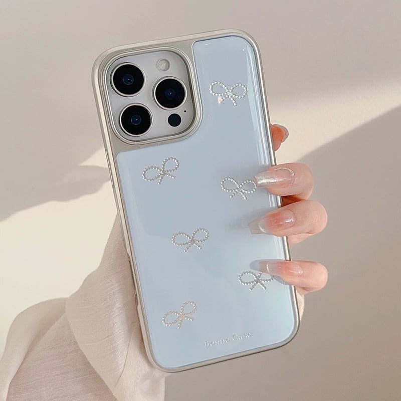 Dairich リボン付きiPhoneケースライトブルー　iPhone16 Dairich リボン付きiPhoneケースライトブルー iPhone16