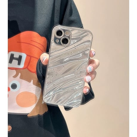 【お取り寄せ商品】iPhoneケース スマホケース iPhone15 iPhone14 シンプル シルバー キラキラ L8261
