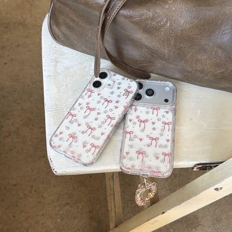 【お取り寄せ商品】iPhoneケース スマホケース iPhone17 iPhone16 iPhone15 韓国 可愛い リボン ラメ M7180