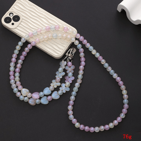 【お取り寄せ商品】iPhone ショルダーストラップ スマホストラップ ビーズストラップ スマホアクセサリー パール かわいい L7082
