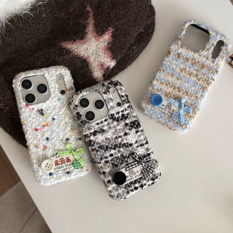 【お取り寄せ商品】iPhoneケース スマホケース iPhone17 iPhone16 iPhone15 ふわふわ ツイード風 可愛い 韓国 M7137