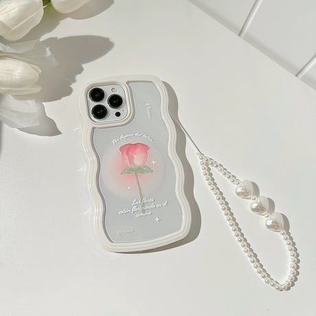 【お取り寄せ商品】iPhoneケース スマホケース iPhone15 iPhone14 韓国系 花柄 ウェーブ L8150