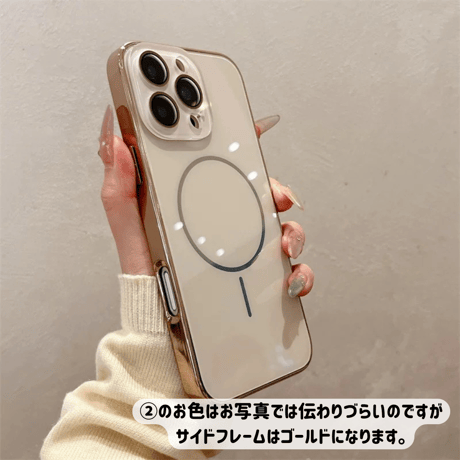 【お取り寄せ商品】iPhoneケース スマホケース iPhone16 iPhone15 iPhone14 シンプル メタリック MagSafe ワイヤレス充電 おしゃれ  L9570