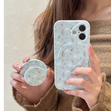 【お取り寄せ商品】iPhoneケース スマホケース iPhone16 iPhone15 iPhone14 大人可愛い 癒し系 花柄 MagSafe L9332