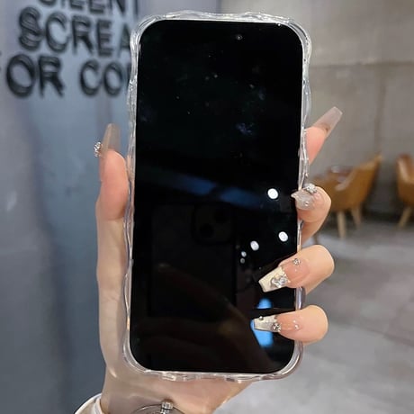 【お取り寄せ商品】iPhoneケース スマホケース iPhone17 iPhone16 iPhone15 ウェーブ フェザー風 キラキラ ストーン M7105