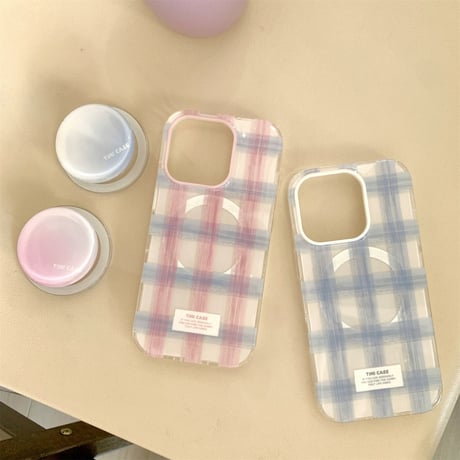 【お取り寄せ商品】iPhoneケース スマホケース iPhone17 iPhone16 iPhone15 おしゃれ magsafe 韓国 可愛い チェック M7076