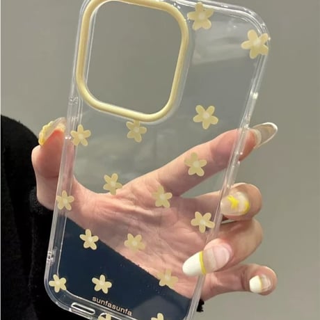 【お取り寄せ商品】iPhoneケース スマホケース iPhone16 iPhone15 iPhone14 可愛い クリア 推し活 パステル デイジー 花柄 L9527
