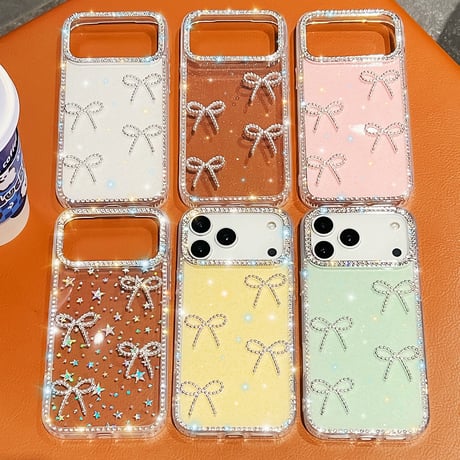 【お取り寄せ商品】iPhoneケース スマホケース iPhone17 iPhone16 iPhone15 リボン 大人可愛い キラキラ M7071