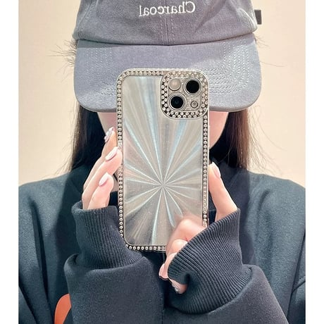 【お取り寄せ商品】iPhoneケース スマホケース iPhone15 iPhone14 きれいめ 光沢 キラキラ ダイヤ柄 L9001