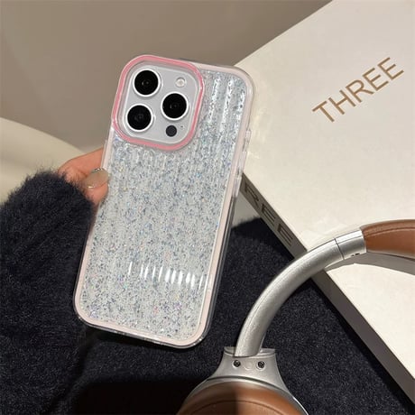 【お取り寄せ商品】iPhoneケース スマホケース iPhone16 iPhone15 グリッター ラメ シンプル ストライプ L9828