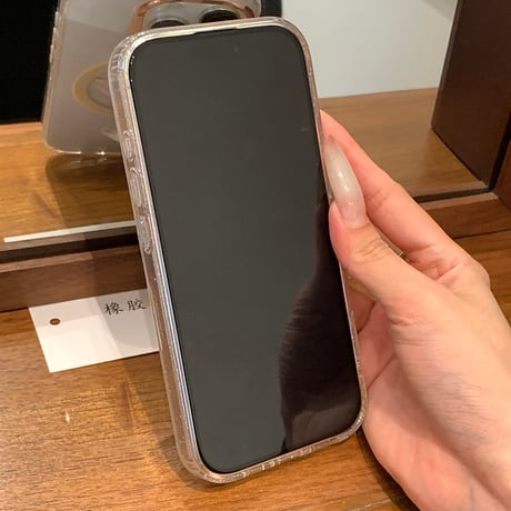 【お取り寄せ商品】iPhoneケース スマホケース iPhone16 iPhone15 iPhone14 シンプル 可愛い クリア ラメ MagSafe L9343