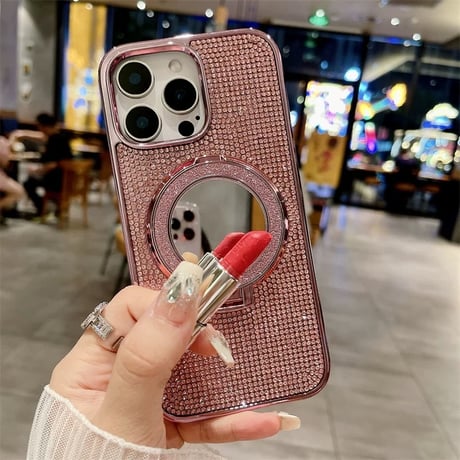 【お取り寄せ商品】iPhoneケース スマホケース iPhone16 iPhone15 iPhone14 キラキラ ストーン ミラー L8985