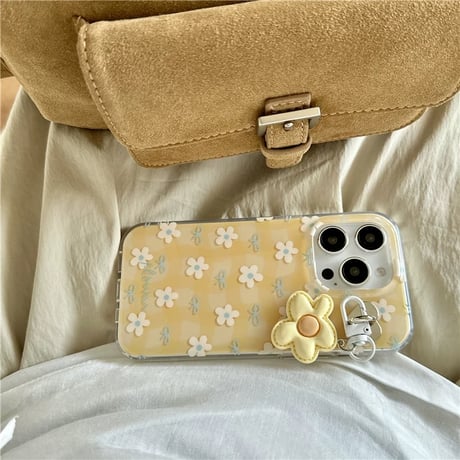 【お取り寄せ商品】iPhoneケース スマホケース iPhone16 iPhone15 iPhone14 チャーム付き チェック イエロー リボン かわいい L9860